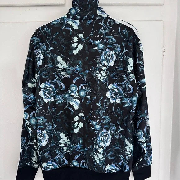 Adidas Black and Blue Floral Firebird Jacket - Picture 2 of 3